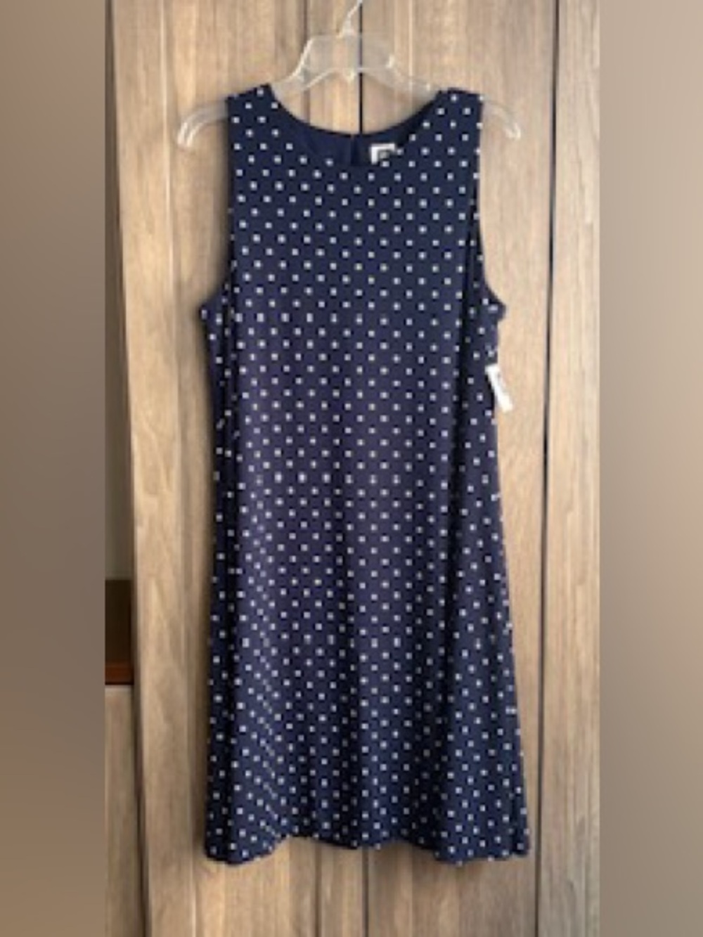 NWT! Anne Klein Navy Polka Dot Dress | 1X
